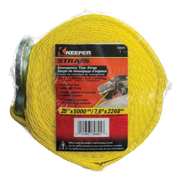 Keeper Tow Strap 25' Ylw 5000 89825 Zoro